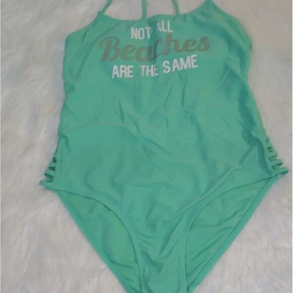 NoBoundaries  womens swin one piece sz M "Not All Beaches are the same" - Picture 8 of 9